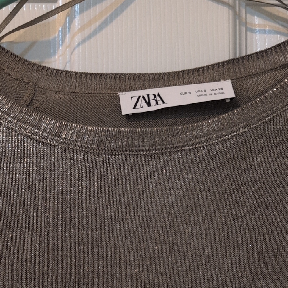Zara Metallic Gold Blouse